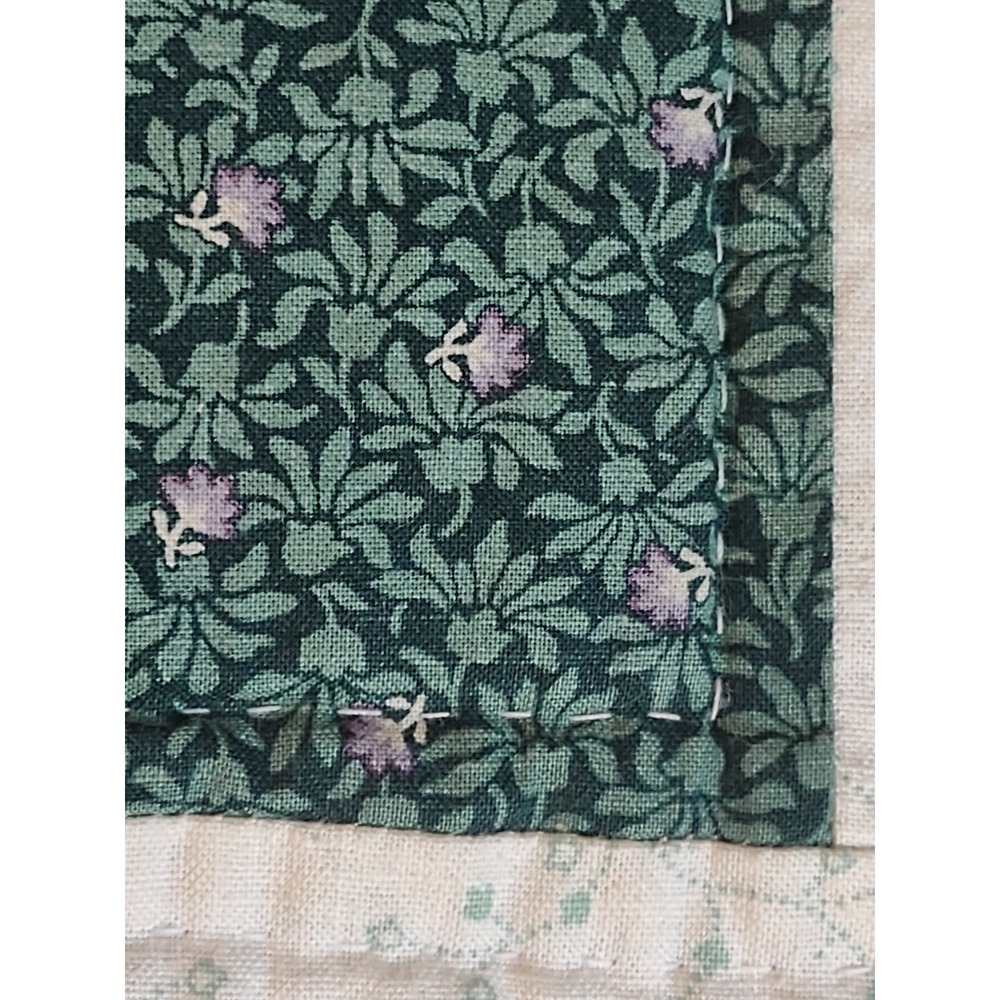Vintage Flower Design Quilt Large 70 x 94 Full Size Hand Sewn Signed 1994 - Picture 11 of 16